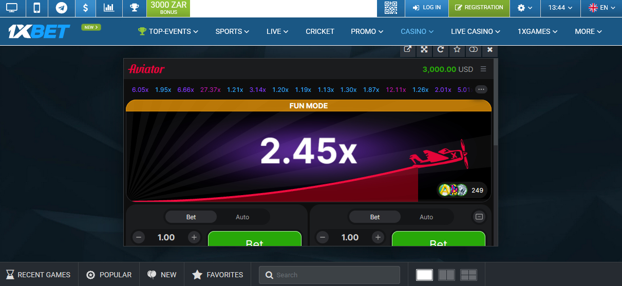 Aviator Game at 1xBet