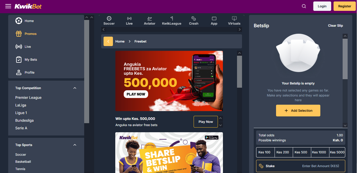 Aviator game at KwikBet Casino