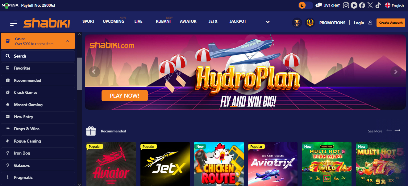 Aviator Game at Shabiki Casino