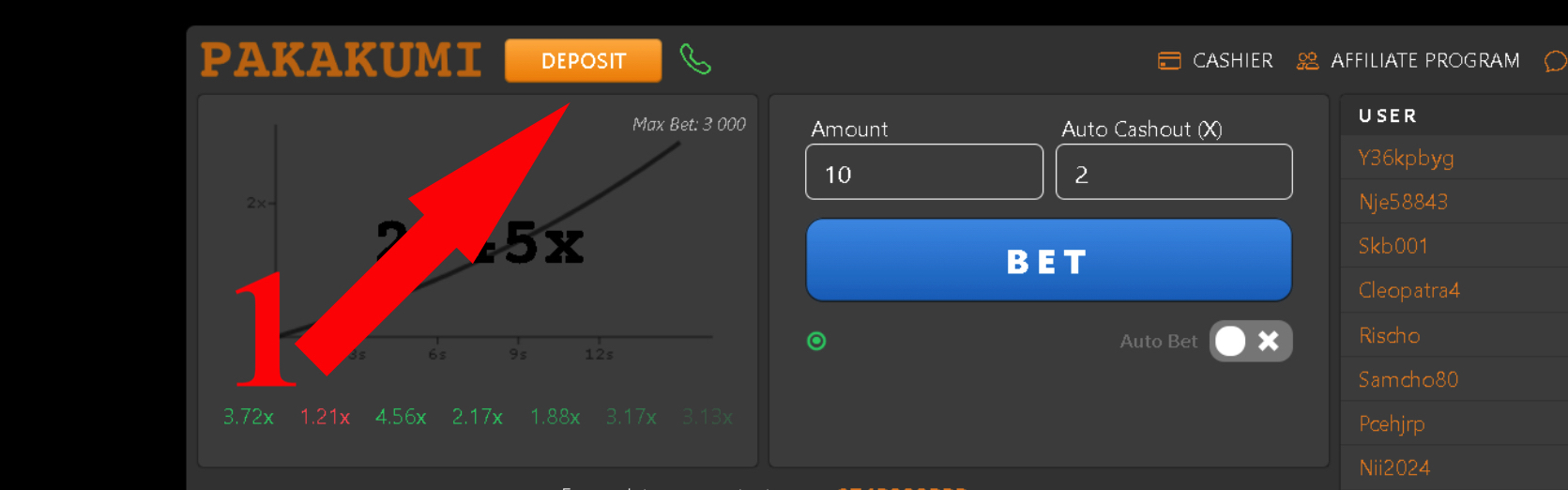 Withdraw at Pakakumi Aviator
