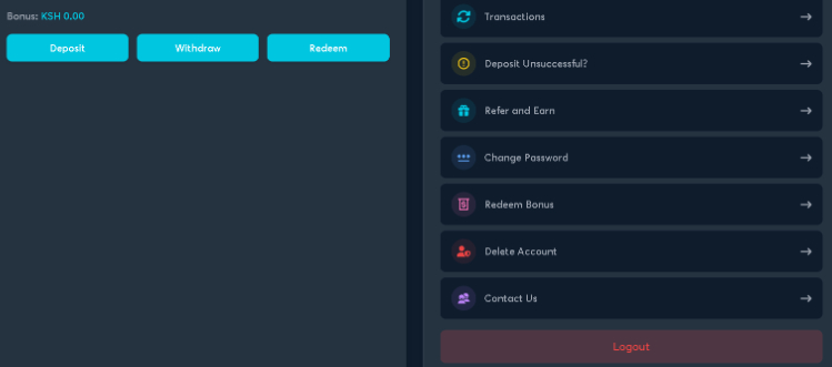 Withdraw at Wekelea Aviator