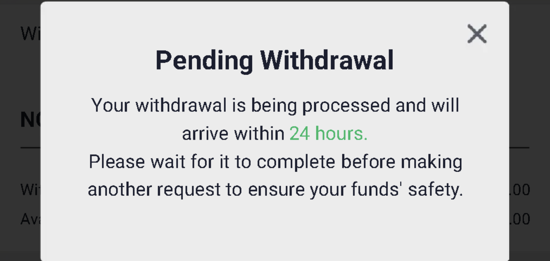 Withdrawal at ilot Bet